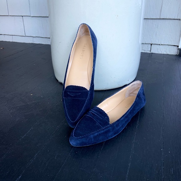 Talbots Shoes - Talbots Deep Blue Suede Flats